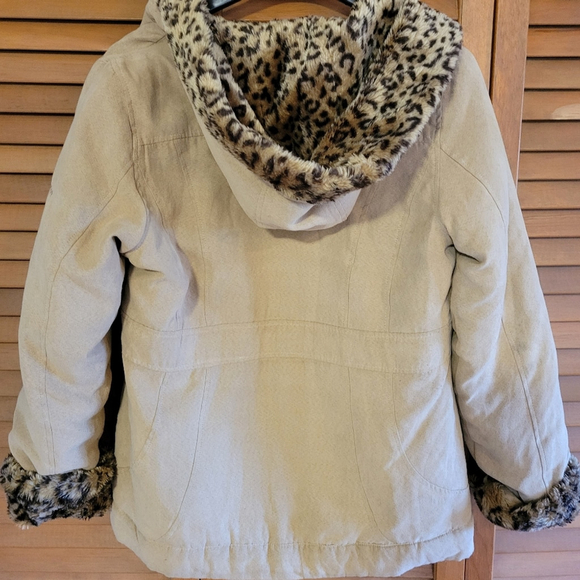 Brown Faux Fur Trim Coat Size 14 Large - Picture 8 of 11